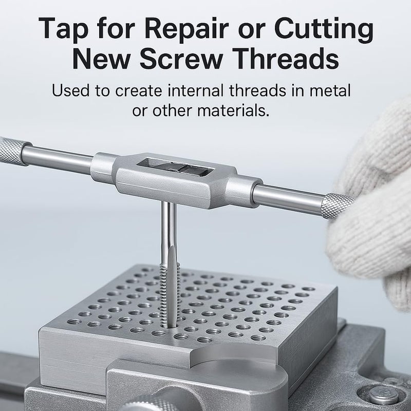 Yamesh M10x1.25 Metric Tap and Die Set Right Hand HSS Tap & GCr15 Hex Die for Metal Thread Repair - Image 5
